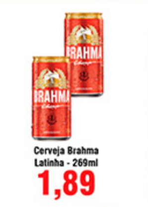 Shibata Supermercados Cerveja Brahma Latinha 269ml oferta