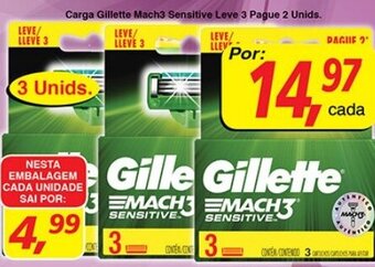 Supermercados Guanabara Carga Gillette Mach3 Sensitive Leve 3 Pague 2 Unids. oferta