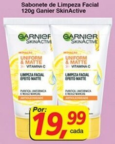 Supermercados Guanabara Sabonete de Limpeza facial 120g Garnier SkinActive oferta