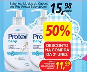 Supermercados Guanabara Sabonete Liquido da Cabeca aos Pes Protex Baby Refil 200ml oferta