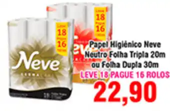 Shibata Supermercados Papel Higiénico Neutro Folha Tripla 20m ou Folha Dupla 30m oferta