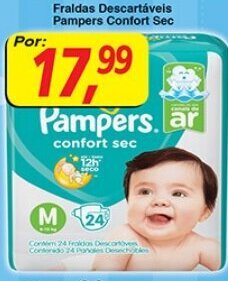 Supermercados Guanabara Fraldas Descartaveis Pampers Comfort Sec oferta