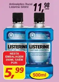 Supermercados Guanabara Antisseptico bucal Listerine 500ml oferta