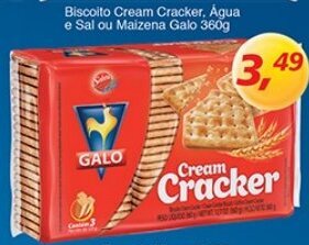 Supermercados Guanabara Biscoito Cream Cracker, Agua e Sal ou Maizena Galo 360g oferta