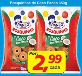 Supermercados Guanabara Rosquinhas de Coco Panco 350g oferta
