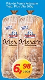 Supermercados Guanabara Pao de Forma Artesano Trad. Plus Vita 500g oferta