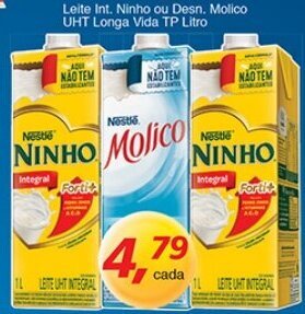 Supermercados Guanabara Leite Int. Ninho ou Desn. Molico UHT Longa Vida Tp 1L oferta