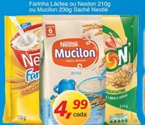Supermercados Guanabara Farinha Lactea ou Neston 210g ou Mucilon 230g Sache Netle oferta