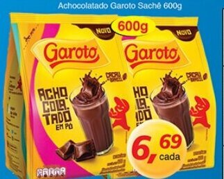 Supermercados Guanabara Achocolatado Garoto Sache 600g oferta