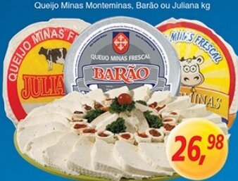 Supermercados Guanabara Queijo Minas Monteminas, Barao ou Juliana 1kg oferta