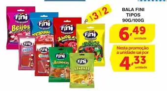 Roldão Bala fini tipos 90g/100g oferta