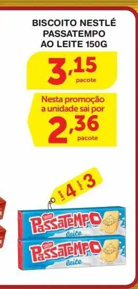 Roldão Biscoito nestlé passatempo ao leite 150g oferta