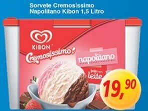 Sorvete Cremosissimo Napolitano Kibon 1.5L