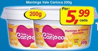 Supermercados Guanabara Manteiga Vale Carioca 200g oferta