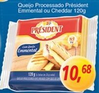 Supermercados Guanabara Queijo Processado President Emmental ou Cheddar 120g oferta