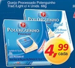 Supermercados Guanabara Queijo Processado Polenguinho Trad/ Light c/ 4 unids. 68g oferta