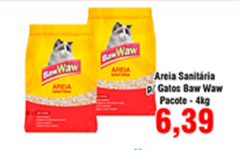 Areia Sanitaria p/ Gatos Baw Waw Pacote 4kg