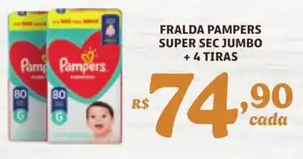 Bahamas Supermercados FRALDA PAMPERS SUPER SEC JUMBO + 4 TIRAS oferta