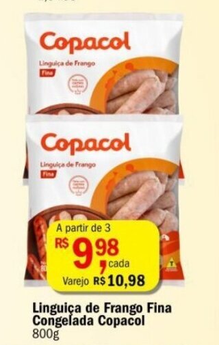 Linguiça de Frango Fina Congelada Copacol 800g