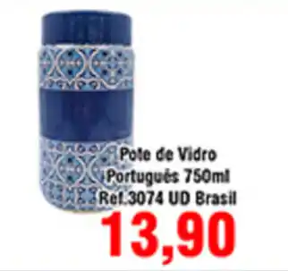 Pote de Vidro Portugues 750ml