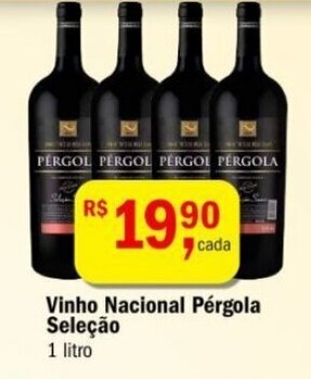 Ultrabox Vinho Nacional Pérgola Seleção 1 litro oferta