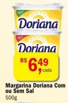 Ultrabox Margarina Doriana Com ou Sem Sal 500g oferta