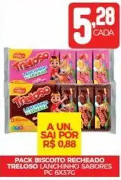 Fort Atacadista PACK BISCOITO RECHEADO TRELOSO LANCHINHO SABORES PC 6X37G oferta