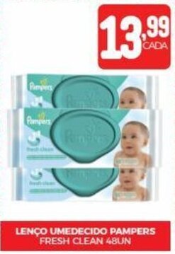 Fort Atacadista LENÇO UMEDECIDO PAMPERS FRESH CLEAN 48UN oferta