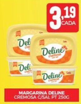 MARGARINA DELINE CREMOSA C/SAL PT 250G