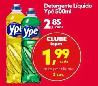 Lopes Supermercados Detergente Líquido Ypê 500ml oferta
