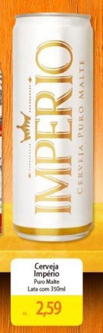 Atacadão Cerveja Império Puro Malte Lata com 350ml oferta