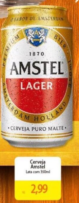 Atacadão Cerveja Amstel Lata com 350ml oferta