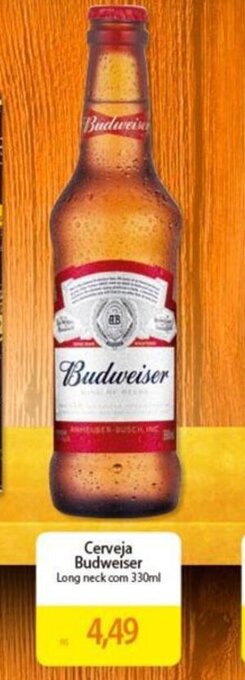 Atacadão Cerveja Budweiser Long neck com 330ml oferta