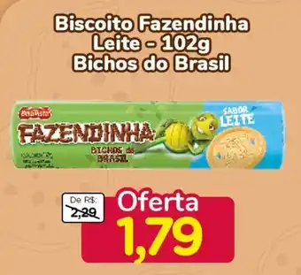 Nagumo Biscoito Fazendinha Leite -102g Bichos do Brasil oferta