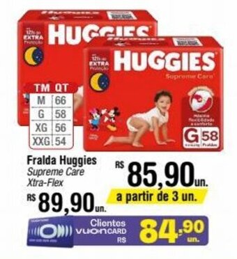 Fort Atacadista Fralda Huggies Supreme Care Xtra-Flex oferta