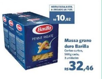 Sam's Club Massa grano duro Barilla Cortes curtos, 500g cada, 3 unidades oferta