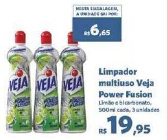 Sam's Club Limpador multiuso Veja Power Fusion Limão e bicarbonato, 500ml cada, 3 unidades oferta