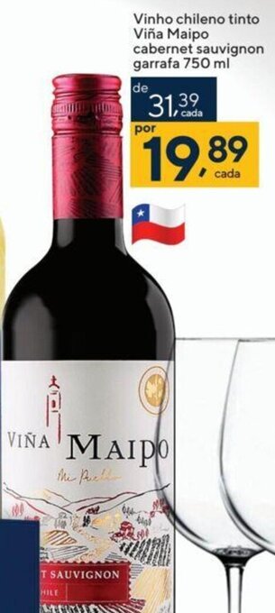 Coop Vinho chileno tinto Viña Maipo cabernet sauvignon garrafa 750 ml oferta
