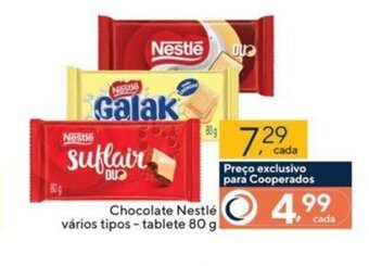Coop Chocolate Nestlé vários tipos - tablete 80 g oferta
