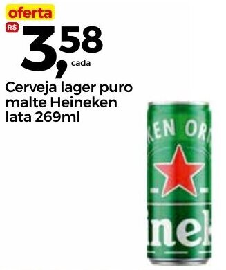 Frangolândia Cerveja lager puro malte Heineken lata 269ml oferta