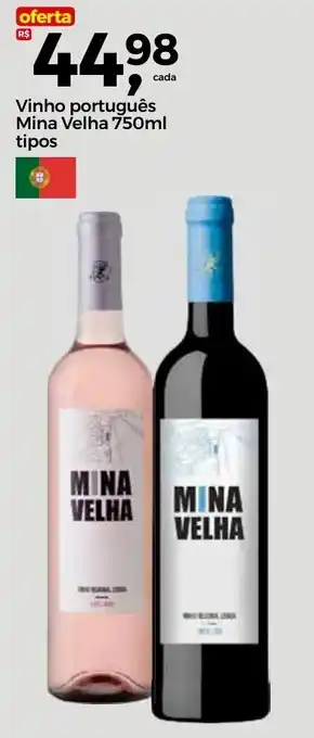 Frangolândia Vinho português Mina Velha 750ml tipos oferta