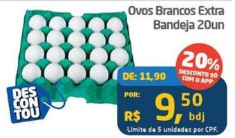 Tenda Atacado Ovos Brancos Extra Bandeja 20un oferta