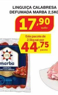 Roldão Linguiça calabresa defumada marba 2,5kg oferta