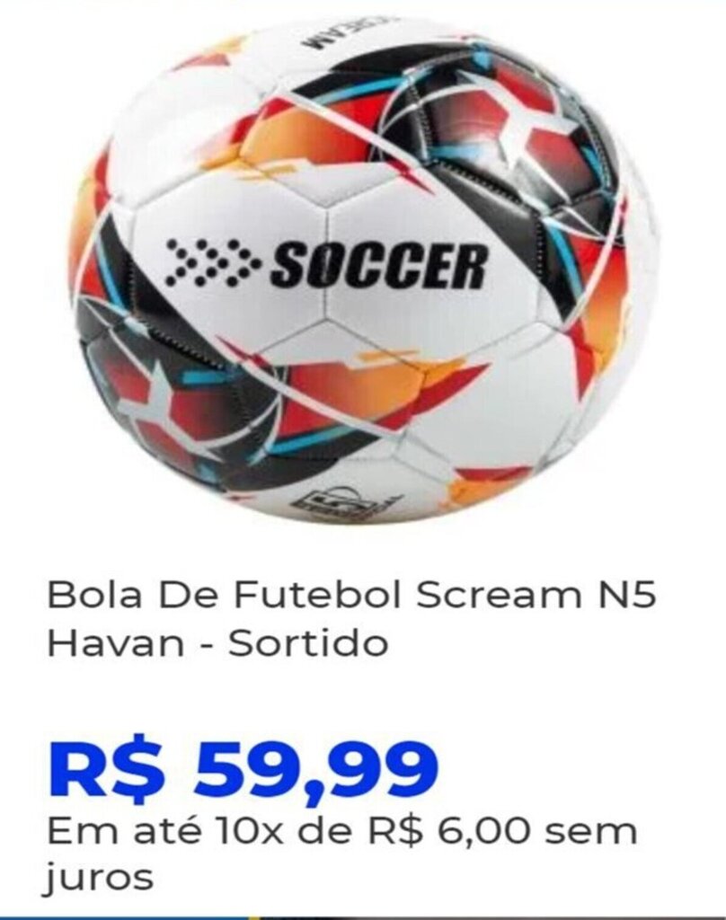 Bola De Futebol Pkt N5 Havan - Sortido