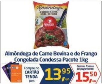Tenda Atacado Almôndega de Carne Bovina e de Frango Congelada Condessa Pacote 1kg oferta