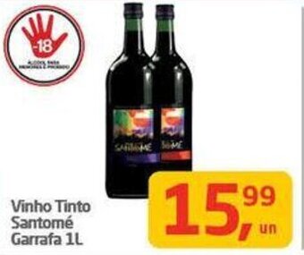 Tenda Atacado Vinho Tinto Santomé Garrafa 1L oferta