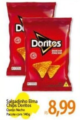 Atacadão Salgadinho Elma Chips Doritos Queijo Nacho Pacote com 140g oferta