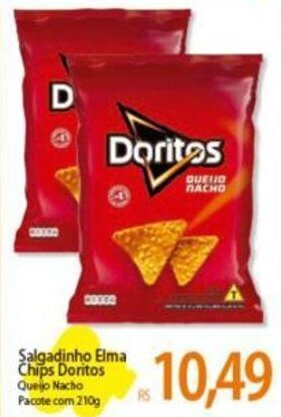 Atacadão Salgadinho Elma Chips Doritos Queijo Nacho Pacote com 210g oferta
