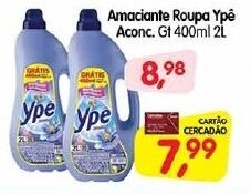 Amaciante Roupa Ypê Aconc. Gt 400ml 2L