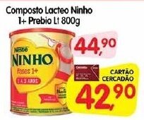 Cercadão Composto Lacteo Ninho 1+ Prebio Lt 800g oferta